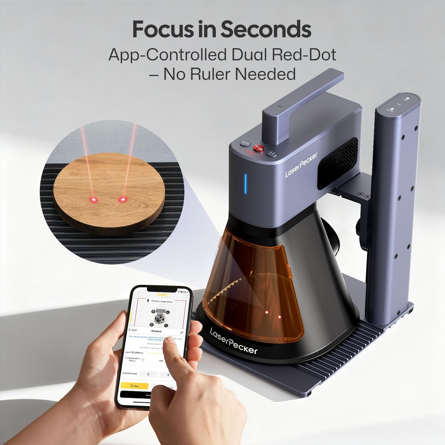 LaserPecker LP2 Plus SpinTrack Bundle, 10W Diode Laser Engraver with Versatile Electric Roller, Portable Laser Engraving Cutter Machine for Wood, Leather, Acrylic, Coated Metal and etc.