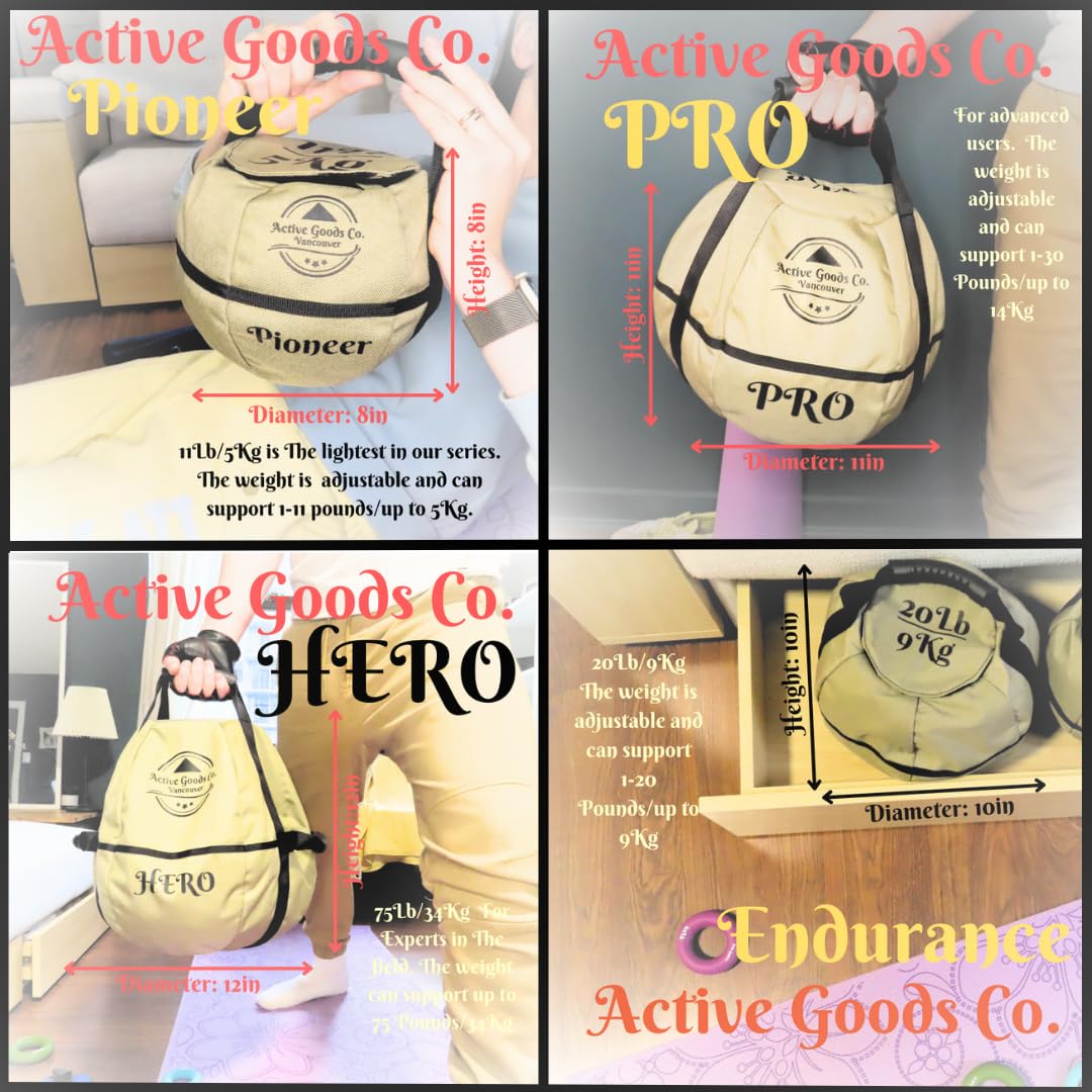 ActiveGoodsCo. Kettlebell Sandbag for fitness workout, different sizes 11Lb to 75lb. Visit to see the options… (May Vary, 1pack 20lb no weight)