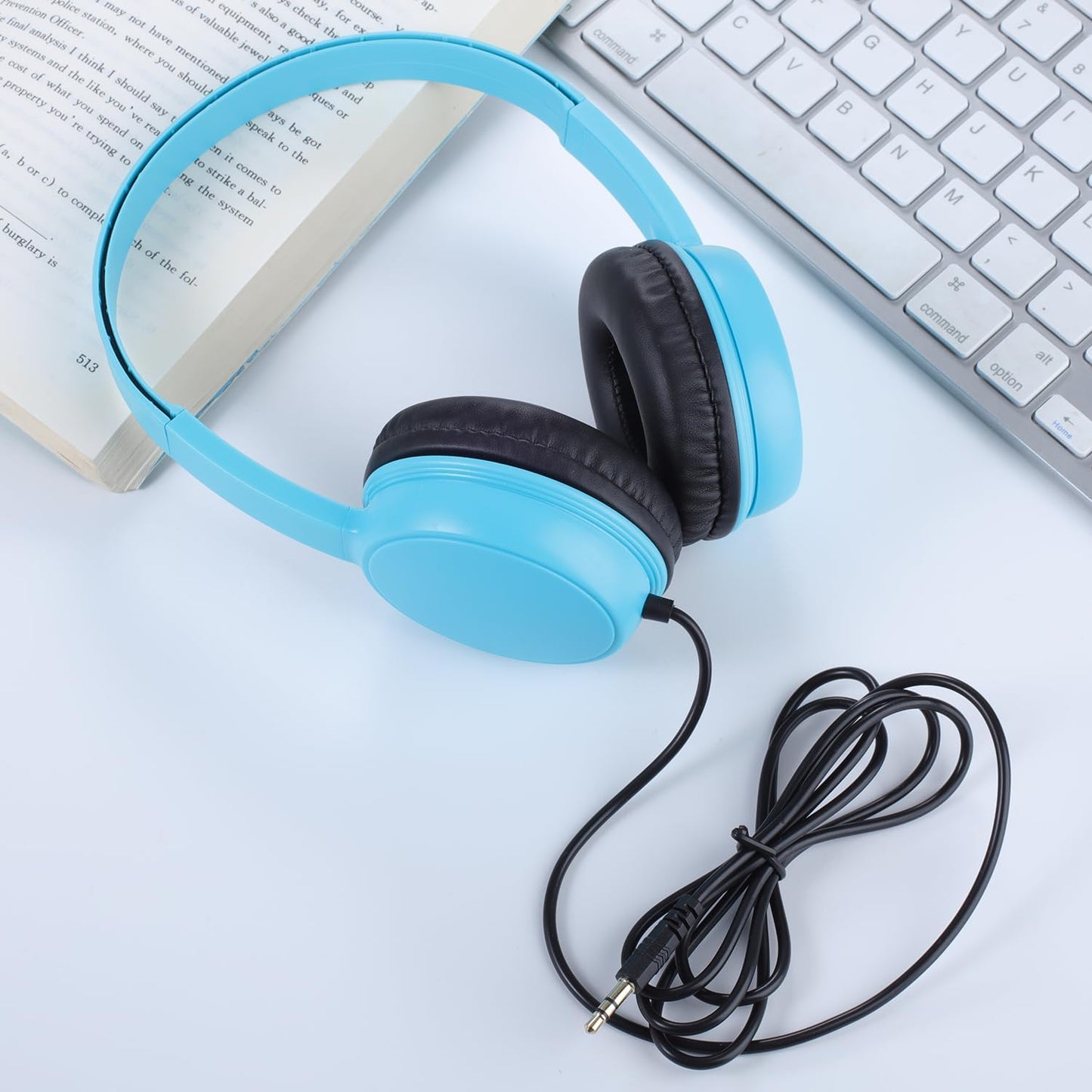 Waneni 2 Pack 3.5mm Headsets Wired Headphones Bulk for Classroom School, Pulg, Lightweight, Sturdy for Kids Students