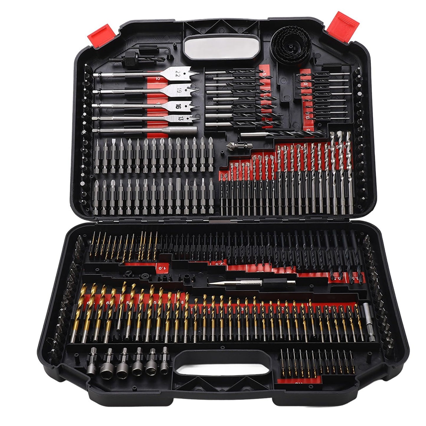 Combination Drill Bit Set, Versatile 246PCS Multi Material Drilling and Driving Kit for Home Repair DIY HSS Black Oxide Masonry Wood Bits with Color Coded Storage Case