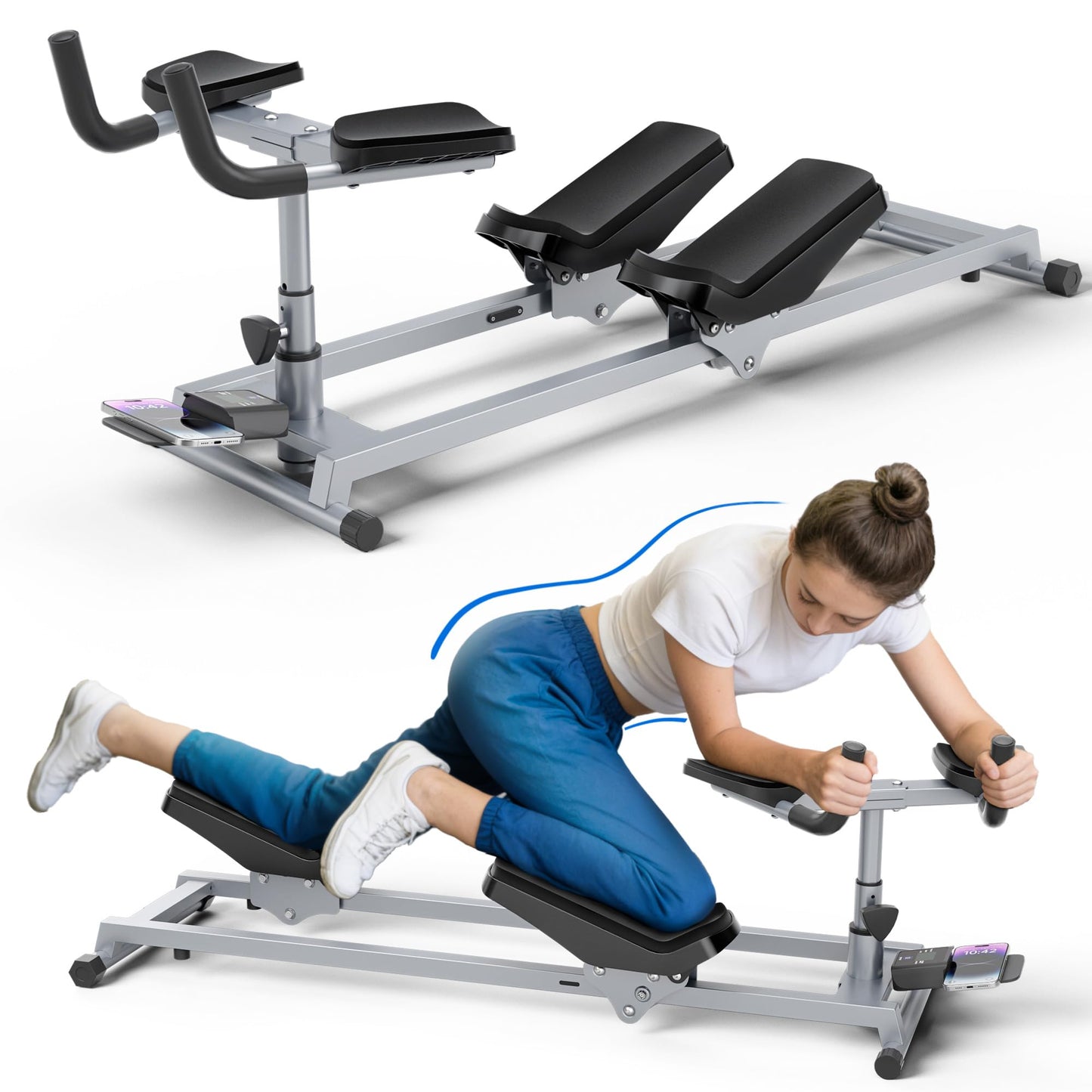 seanleecore Crawl & Spine Twist and Stretch Trainer – Full Body Low-Impact Cardio Machine with Adjustable Hand Grips, Knee Support & Steel Frame | Home Gym Equipment (LCD Monitor Crawling Machine)