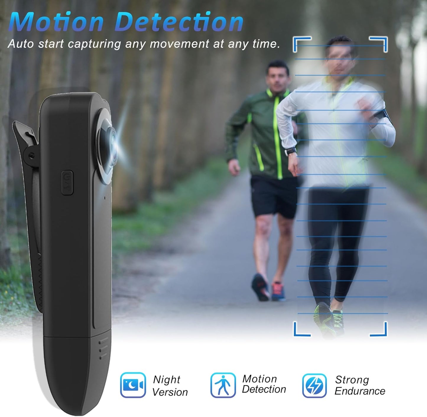 AviaryEye 1080P 64G Mini Body Camera with Audio & Video Recording - Small POV Cam with Card - Wearable Personal