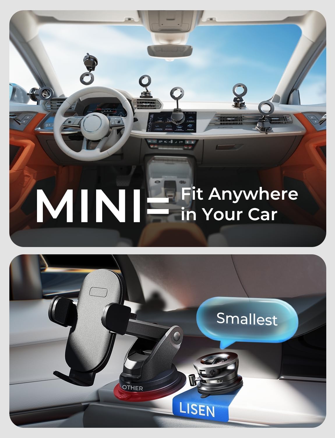 LISEN 17 16 15 14 13 12, S25, for Magsafe Car Mount, Cell Phone Holders for Your Car, Magnetic Car Accessories