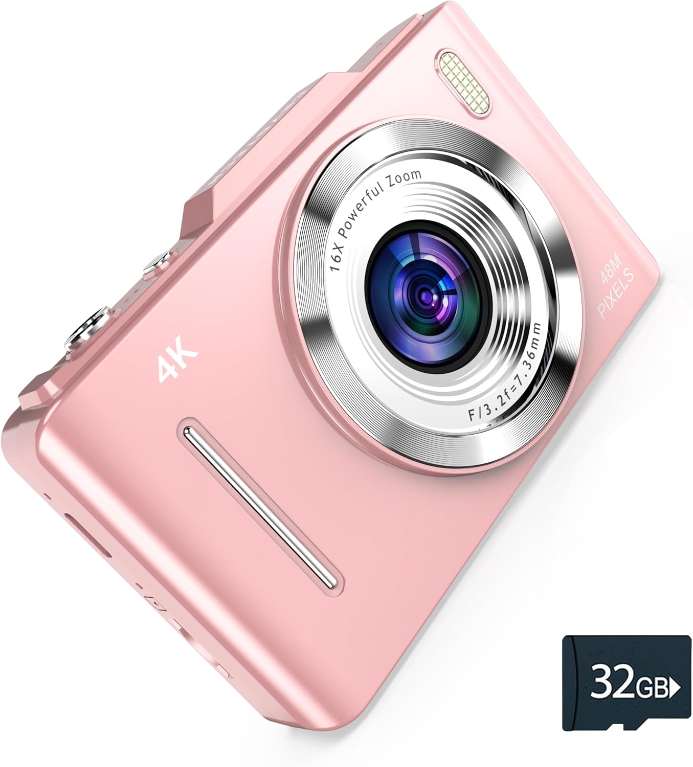 CRYOTECH 4K 48MP 32GB Digital Camera - Photos SD Card & Lanyard Included - Travel-Friendly, Digital Point and Shoot