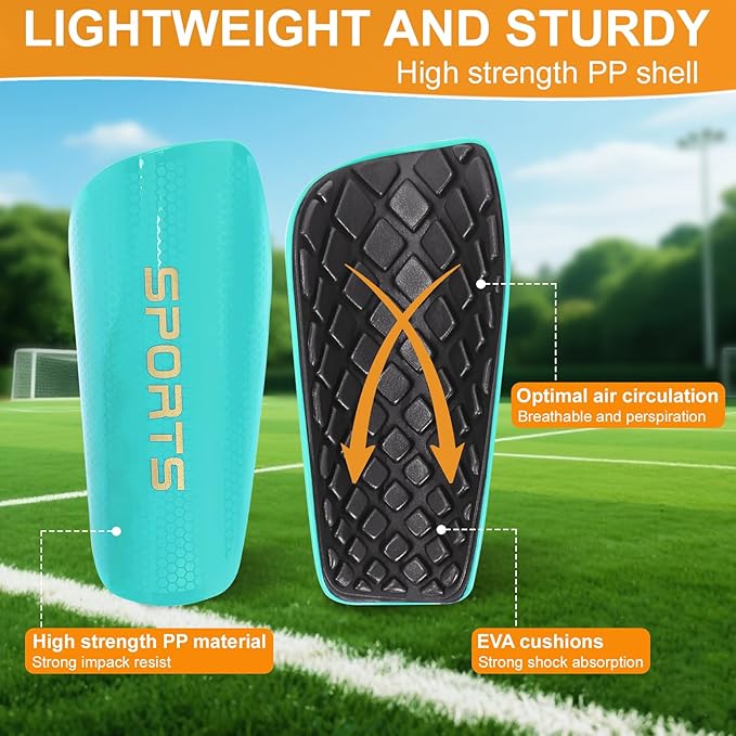 Shin Guards Soccer Kids 2025 Version High-Density Foam Soccer Shin Guard with Sleeves Shin Protective Pads for Kids Daily Practice School Competitions Outdoor Play