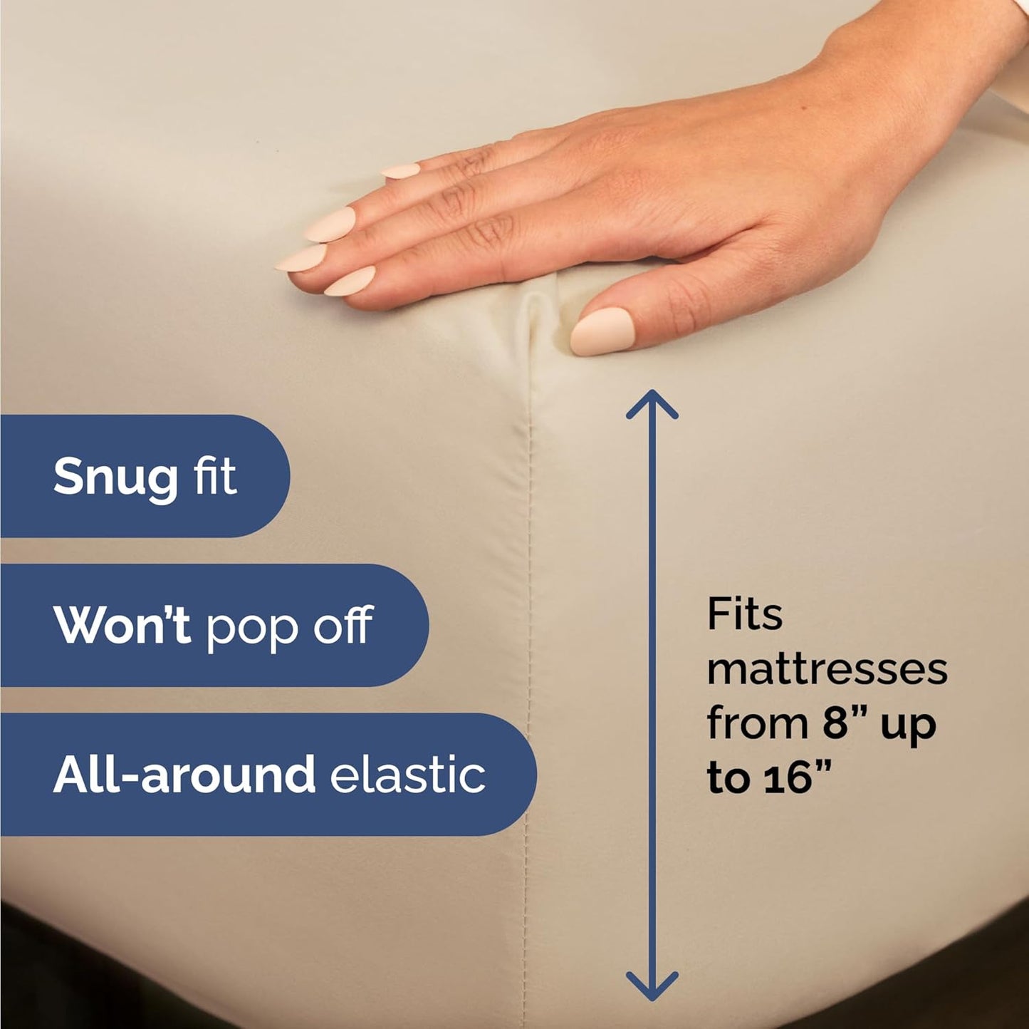 Skiennix Twin Size 3 Piece Sheet Set - Ultra-Soft Cooling Bed Sheets - Deep Pockets, Wrinkle-Free, Wheat Color