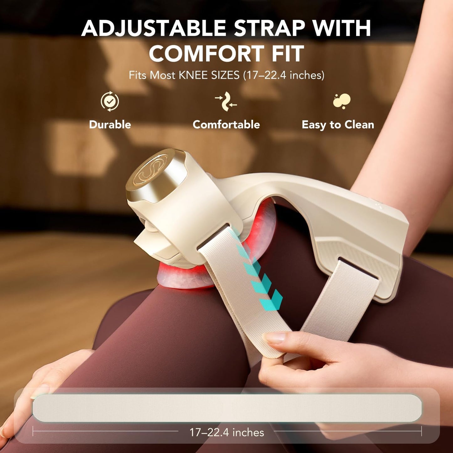 SKG WS500 Knee Massager with Heat for Pain Relief with Vibration for Joint Comfort, Cordless Heated Knee Brace with 5 Massage Modes and 3 Heating Levels, Perfect for Women Men Mom Dad