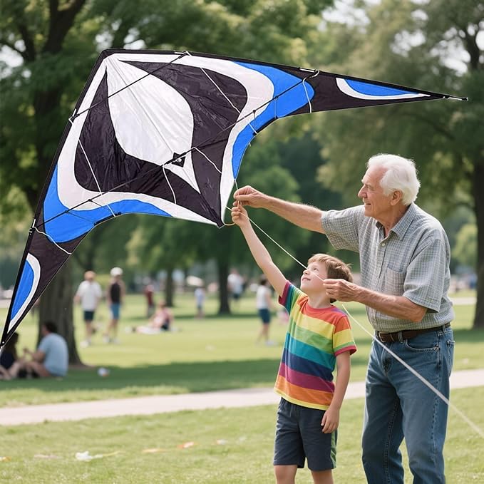 Babyeden Large Dual Line Stunt Kite, 84 Inch Wide Entry-Level Sport Kite for Adults and Teenagers