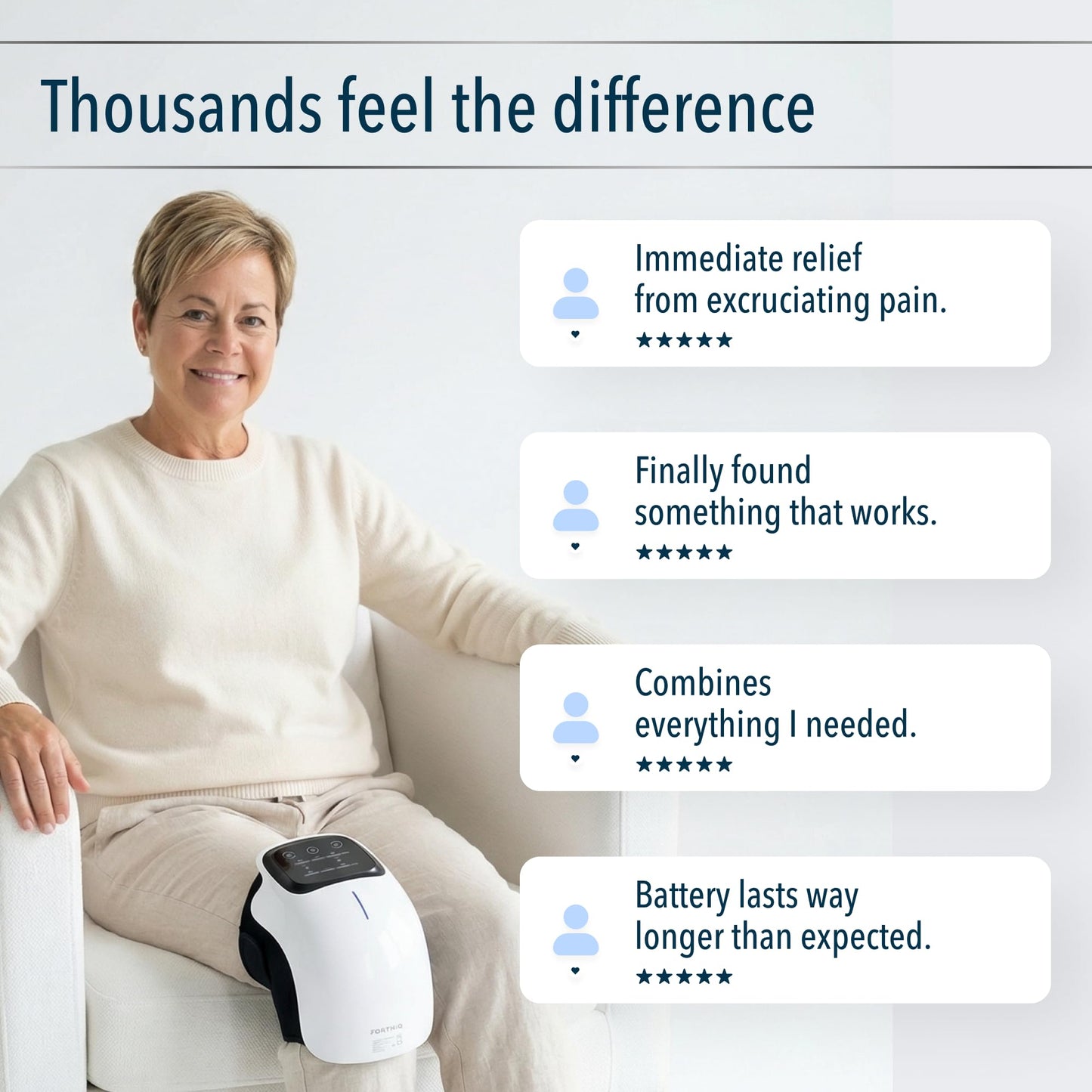 FORTHIQ Knee Massager Smart for Pain Relief with Heat and Red Light Therapy, 2026 Updated Edition, Relax Tight Muscles, Ideal Gift for Men & Women, FSA-HSA Eligible