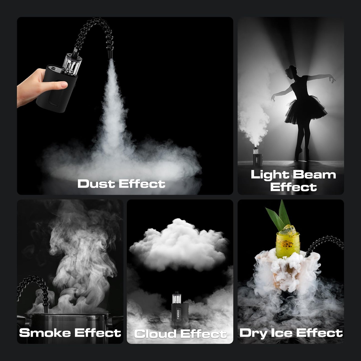 COLBOR CF3 Portable Fog Machine, Mini Handheld Smoke Machine for Photography with Remote Control, Small Fogger Haze Maker with 60° Tilt-Protection for Indoor Outdoor Christmas Party Cosplay
