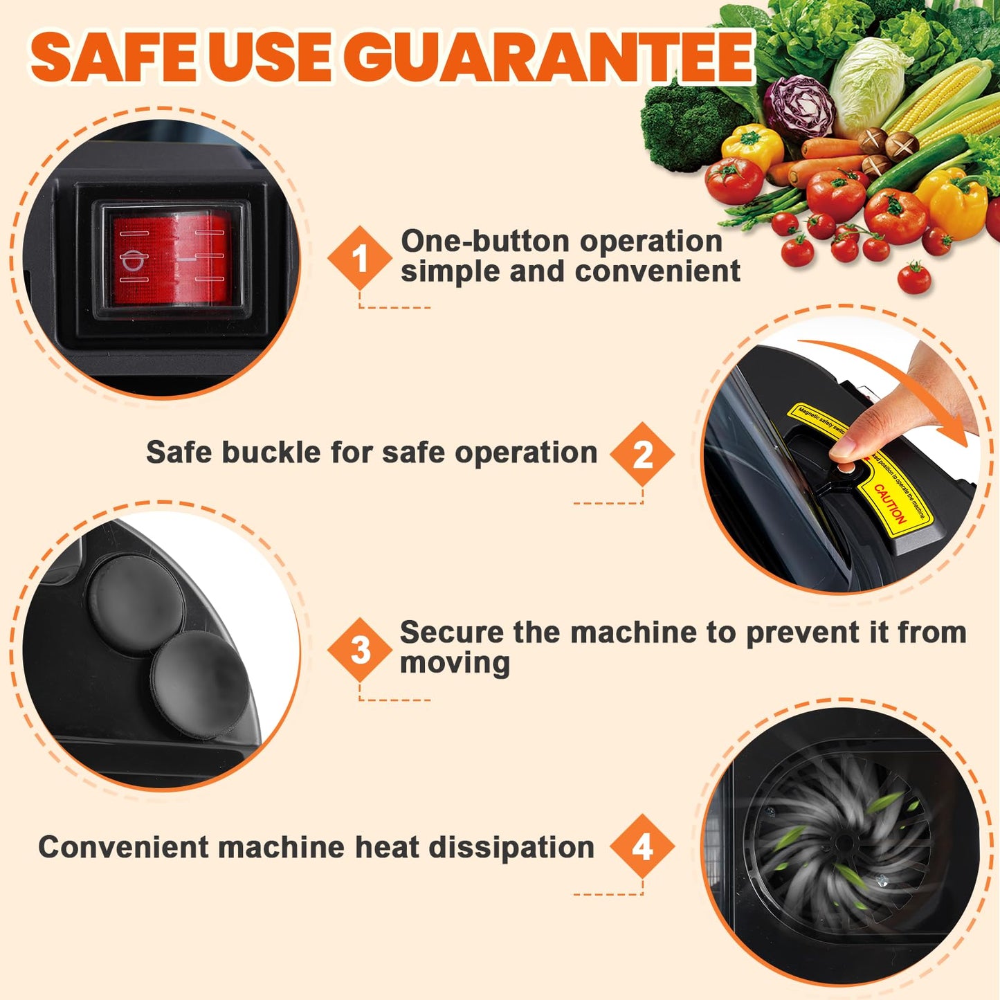 YMJOINMX Commercial Vegetable Dicer Machine with Transparent Container - Food Slicer & Shredder for Carrots, Potatoes, Mushrooms - Heavy Duty Stainless Steel Blade for Restaurant & Kitchen Use