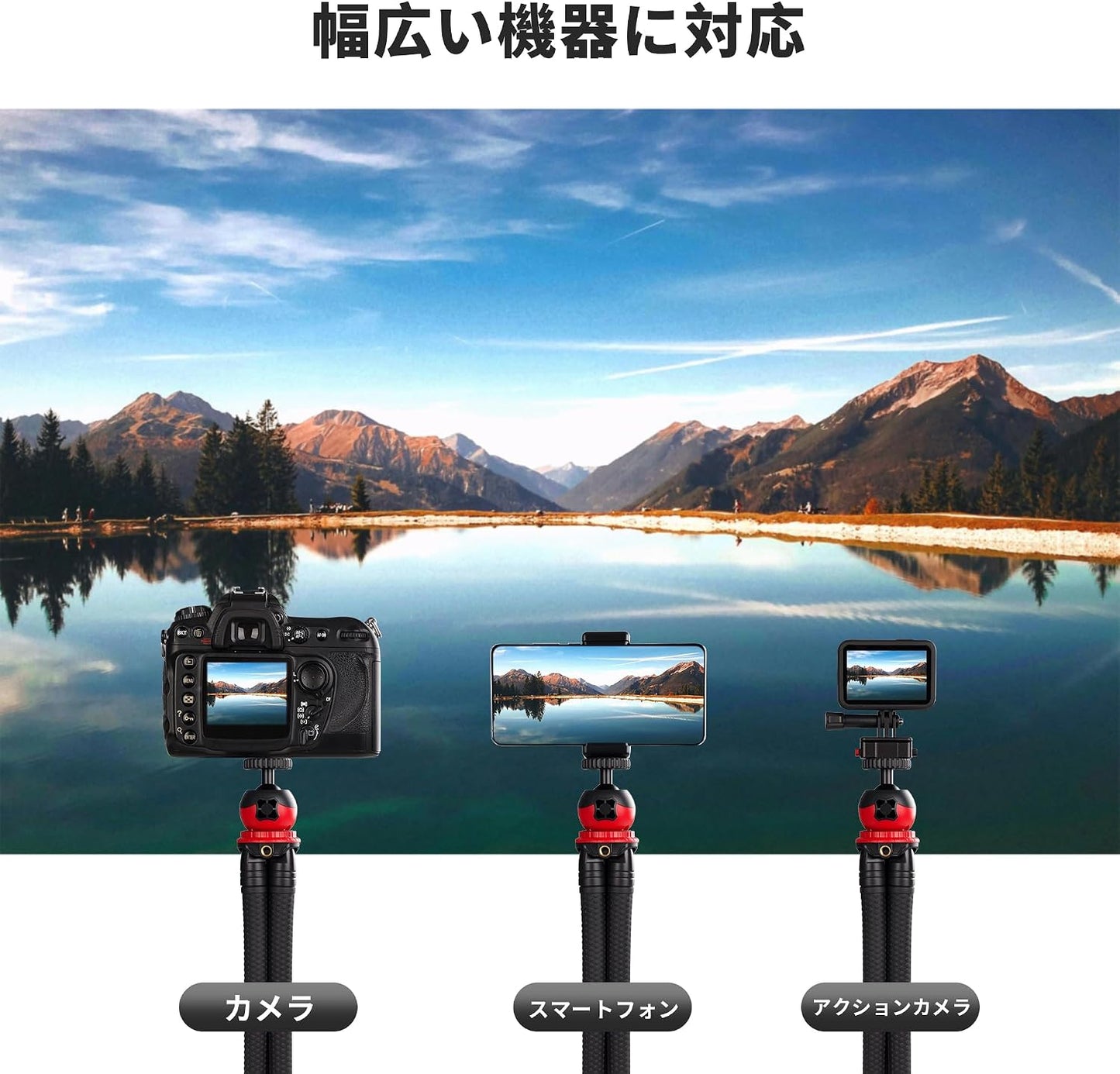 MINICOR Flexible Bendable Tripod for iPhone and Action Cameras,Mini Handheld Portable Tripod Stand for Vlogging Travel