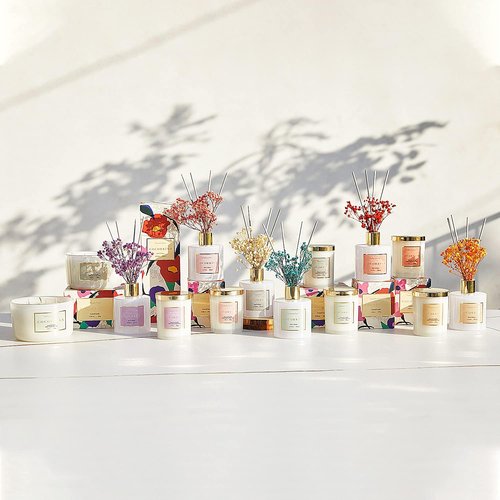 Cocorrína Premium Reed Diffuser Set - Coconut Lime Scent with Preserved Baby's Breath | 6.7oz Home Décor