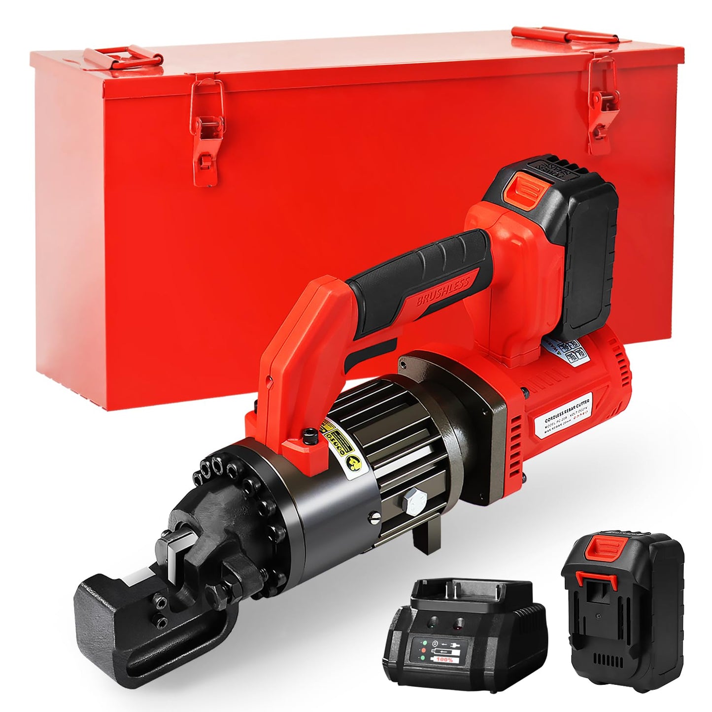 LOSCHEN Cordless Rebar Cutter,Electric Hydraulic Rebar Cutter,Portable Handheld Rebar Cutting Saw,Cutting up from 3/20" (4mm) #3 to 7/8" (22mm) #7 Rebar (Li-ion Battery Version)
