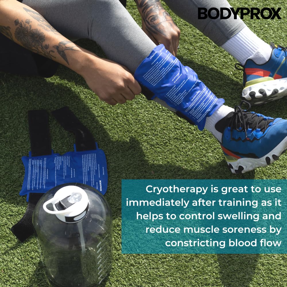 BODYPROX Shin Splint Ice Pack 2 Pack - Reusable Cold and Hot Wrap for Shin Splints Pain Relief, Flexible Ice Pack for Runners