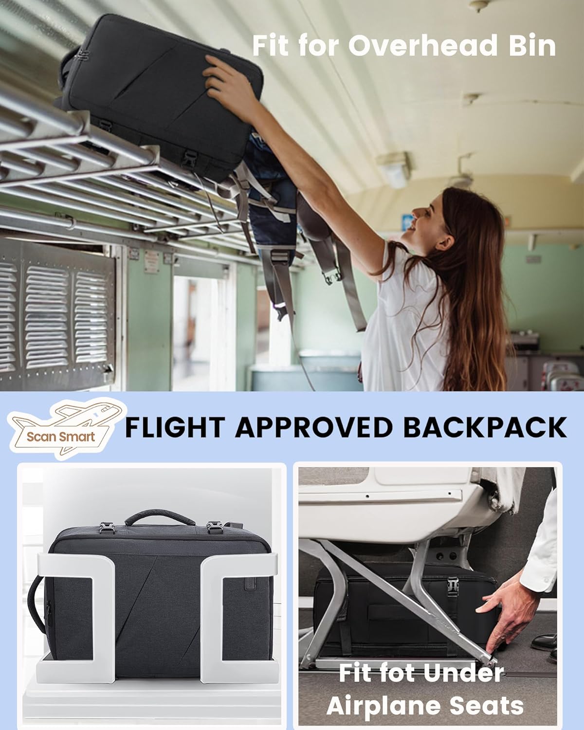 Backpack, 40L Backpack, Backpack 17 Inch Backpack LOVEVOOK Travel Extra Large Carry on with USB Port, Water Resistant