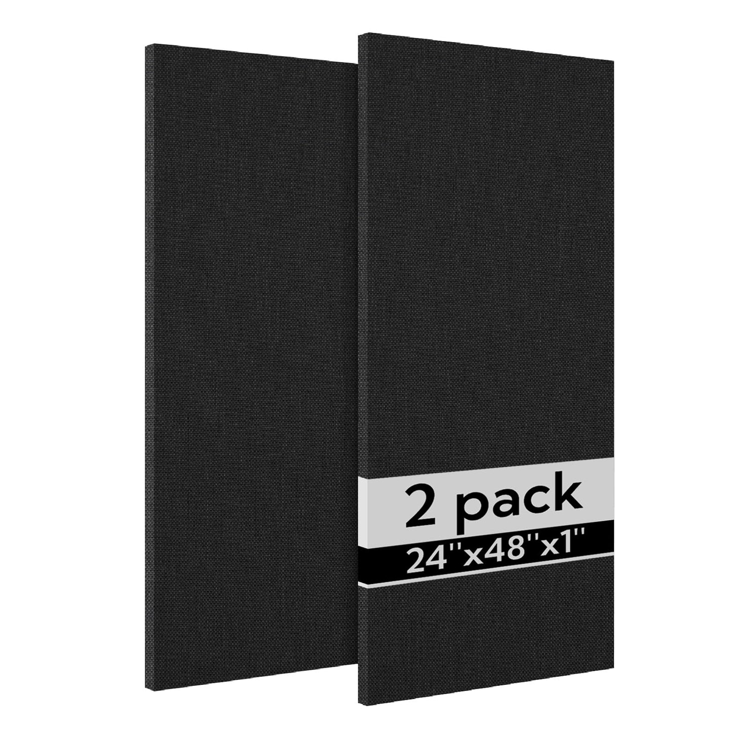 Olanglab Acoustic Panels 2 Pack, 48''x24'' Large Sound Panels, Fabric Wrapped Sound Proof Foam Panels for Walls, Sound Absorbing Panels for Recording Studio Acoustical Treatments (Black)