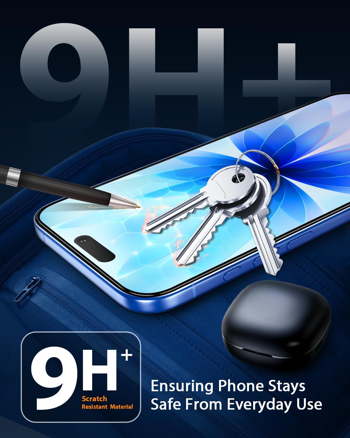 3 Pack, [9H+ Mkeke for iPhone Air Screen Protector Hardness] [Military-Grade Drop Protection] [Sensitive Touch] [Easy
