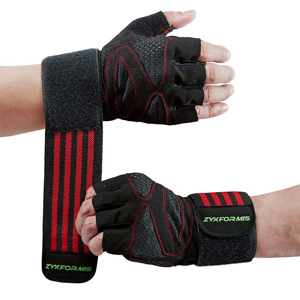 Zyxformis Workout Gloves for Men and Women, Breathable Lightweight Weight Lifting Gloves with Wrist Wrap Support, Excellent Grip Full Palm Protection for Weightlifting Fitness Training Climbing Gym