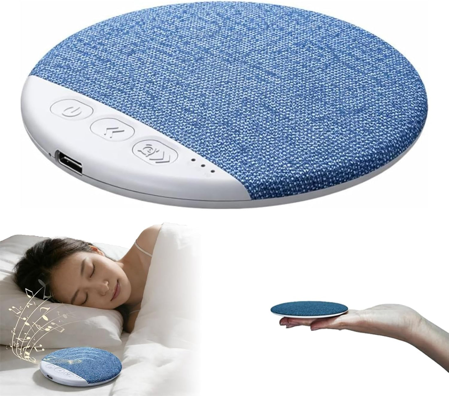 Generic Bluetooth Pillow Speaker-Mini Bone Conduction Bluetooth Sleep Aid,Private Sleep Headphones,Ultra Thin Pillow