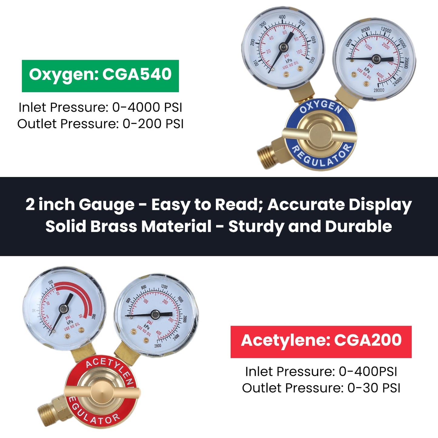 curfair Oxy Acetylene Torch Kit, Torch Set with Cutting Torches, Oxygen Acetylene Cutting Brazing Welding Torch Kit with Oxy Acetylene Tanks, Regulators & Hoses A