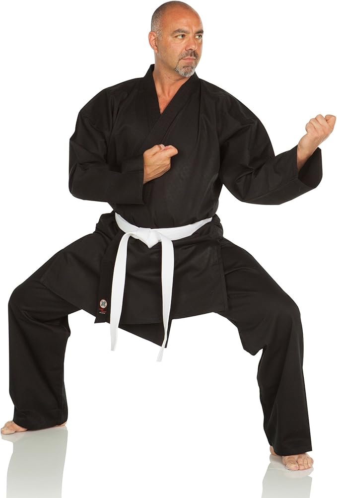Ronin Medium Weight Karate GI Middleweight Martial Arts Karate Uniform - 9.5 oz Cotton, White Belt Included