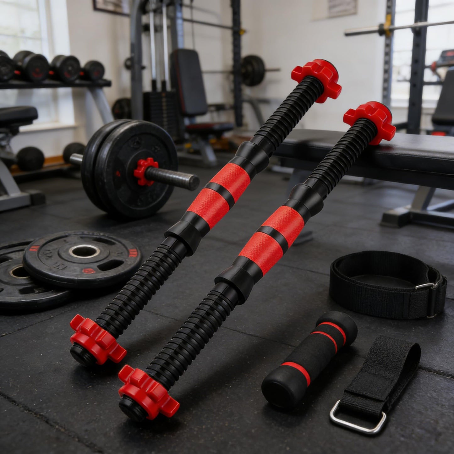 2pcs Dumbbell Bars Durable Dumbbell Handle Dumbbell Bars Barbell Handle for Training Sport Workout Gym