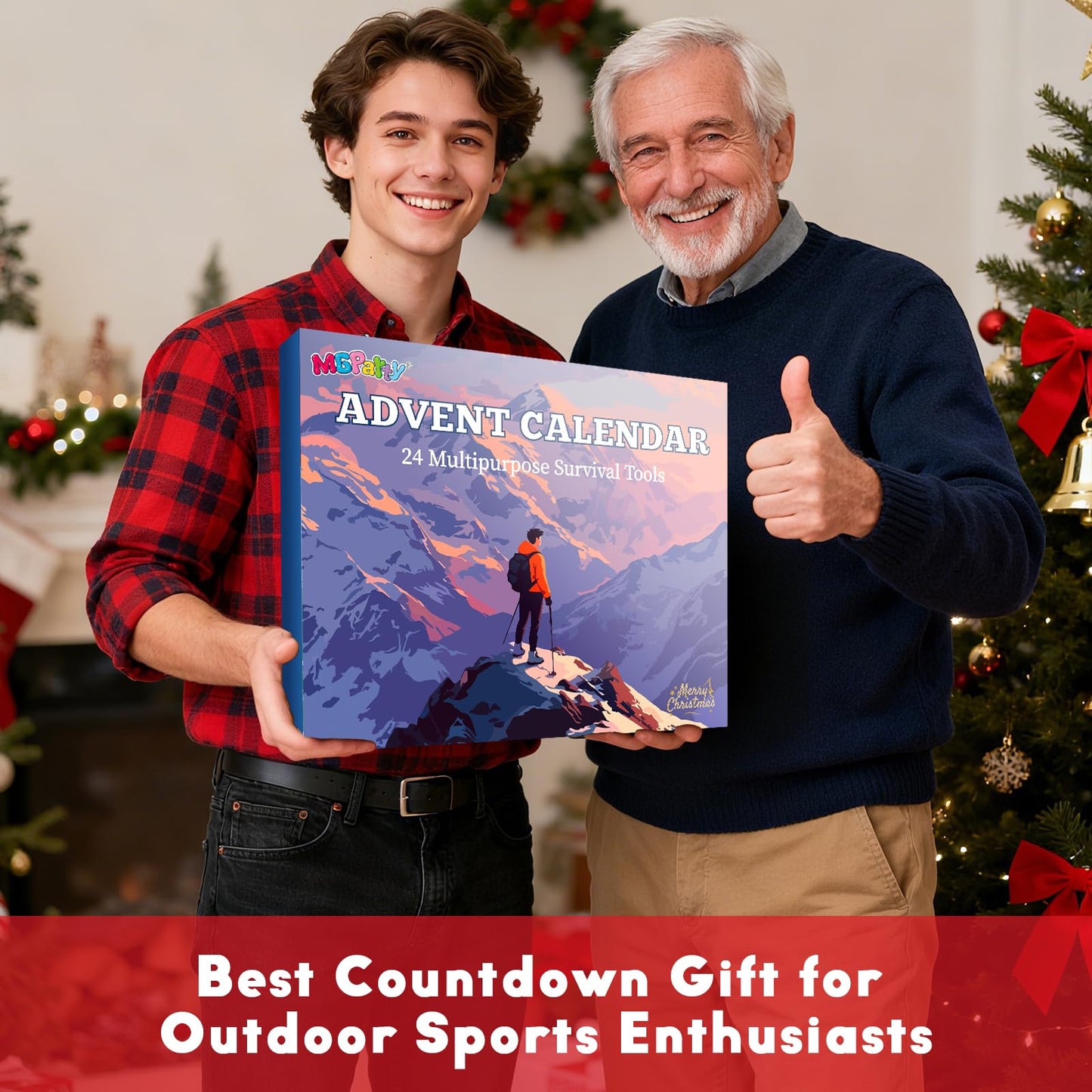 Survival Kit Advent Calendar 2025, 24 Days Outdoor Camping Gear Advent Calendar for Men, Tactical Emergency Survival Tools Gift Set for Dad Him Hunters Hikers Preppers Christmas Countdown Box