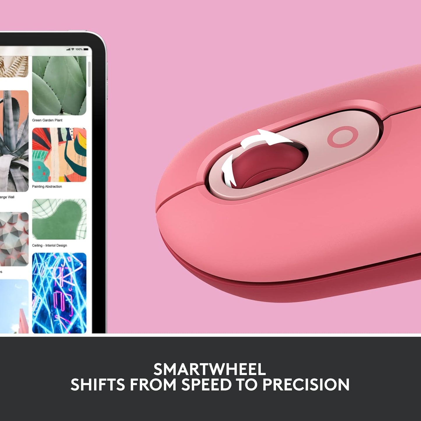 Logitech POP Mouse, Wireless Mouse with Customizable Emojis, SilentTouch Technology, Precision/Speed Scroll, Compact