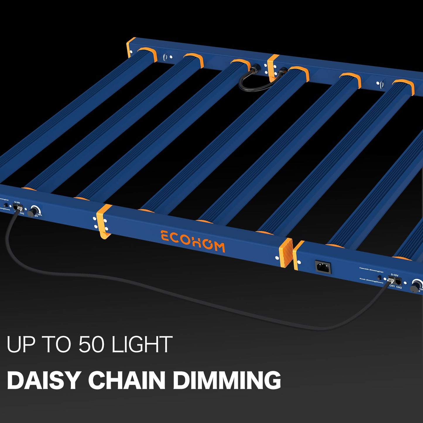 ECOHOM 500W LED Grow Light, Full Spectrum Dimmable Daisy Chain, Pro Bar Style for 4x4ft Grow Tent, Foldable & Hanging Growing Lamp for Indoor Plants Seedlings, Veg and Bloom