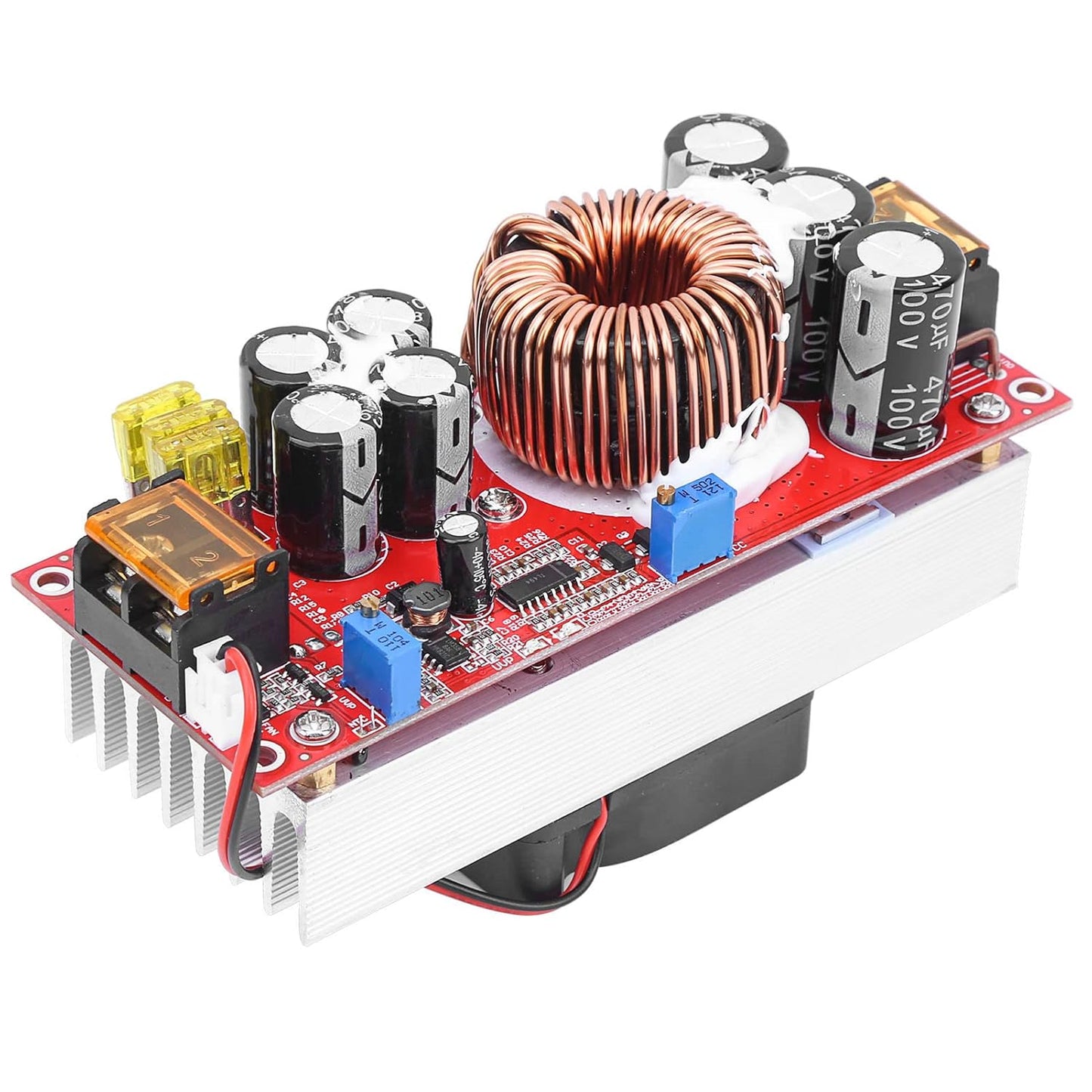 Stylebest 1500W 10 60V 12 97V DC DC Boost Converter, to Step Up Power Supply Module with Smart Temperature Control Fan