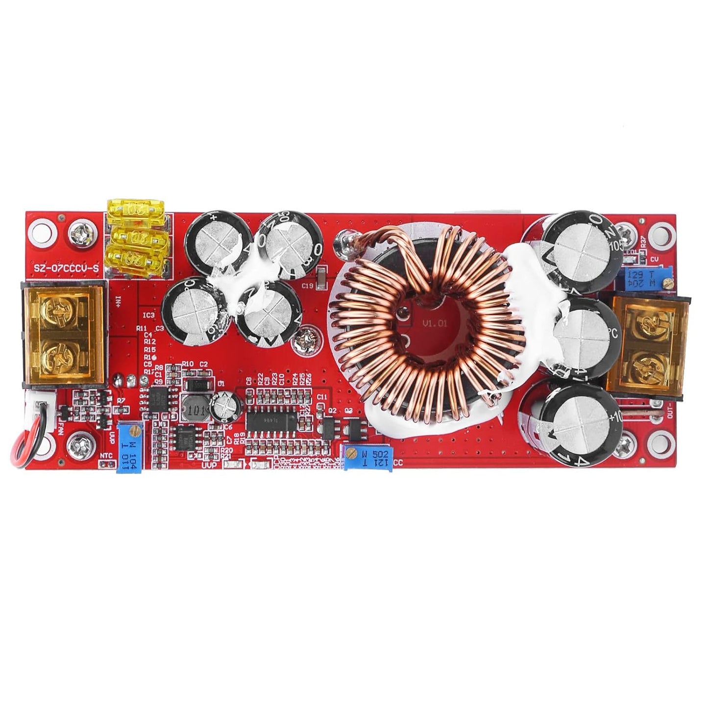 Stylebest 1500W 10 60V 12 97V DC DC Boost Converter, to Step Up Power Supply Module with Smart Temperature Control Fan