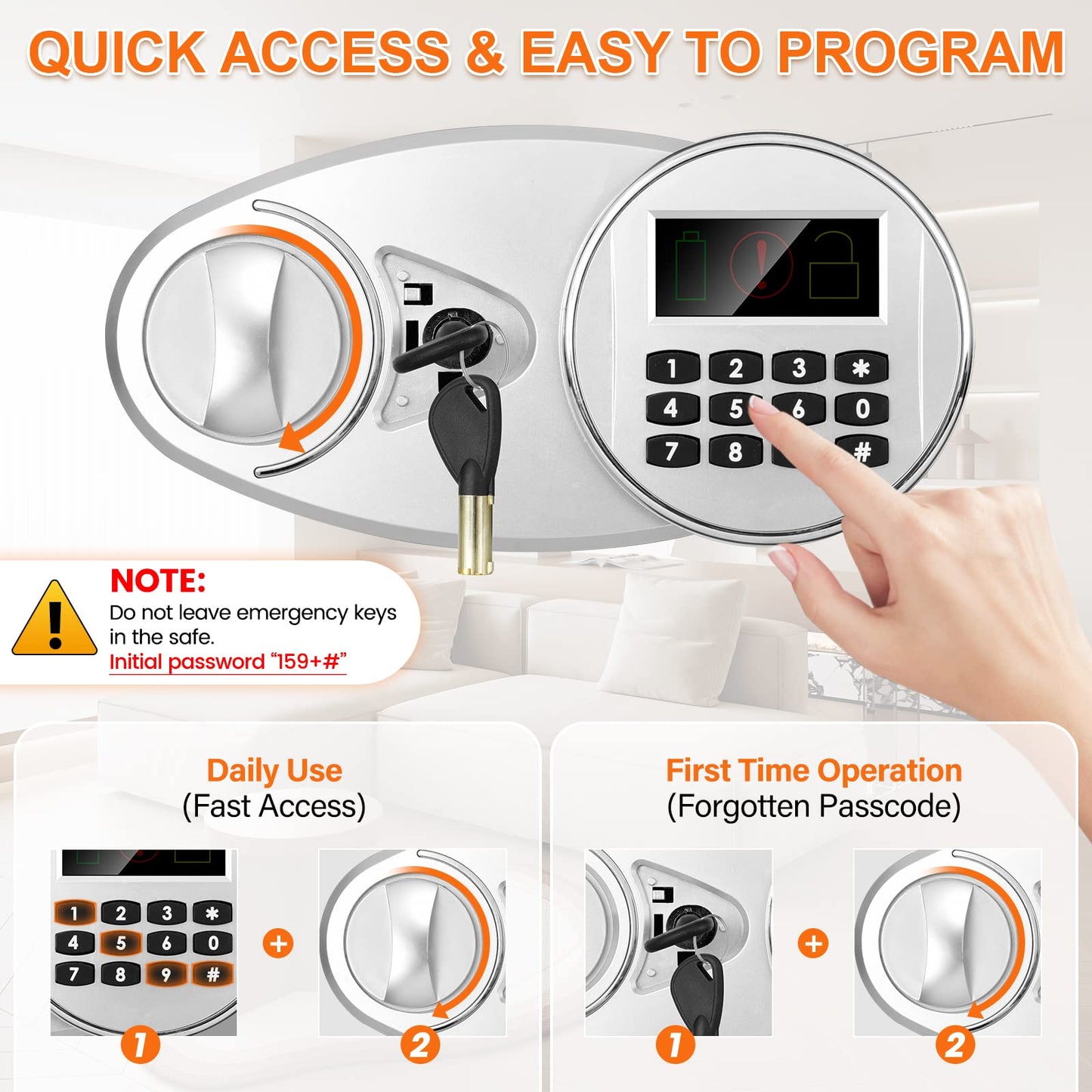 2.8 Cuft Depository Safe with Drop Slot, Anti-Theft Cash Drop Safe with Digital Keypad, Heavy Duty Drop Slot Safes with LCD Display, Drop Commercial Safe for Business Mail Church