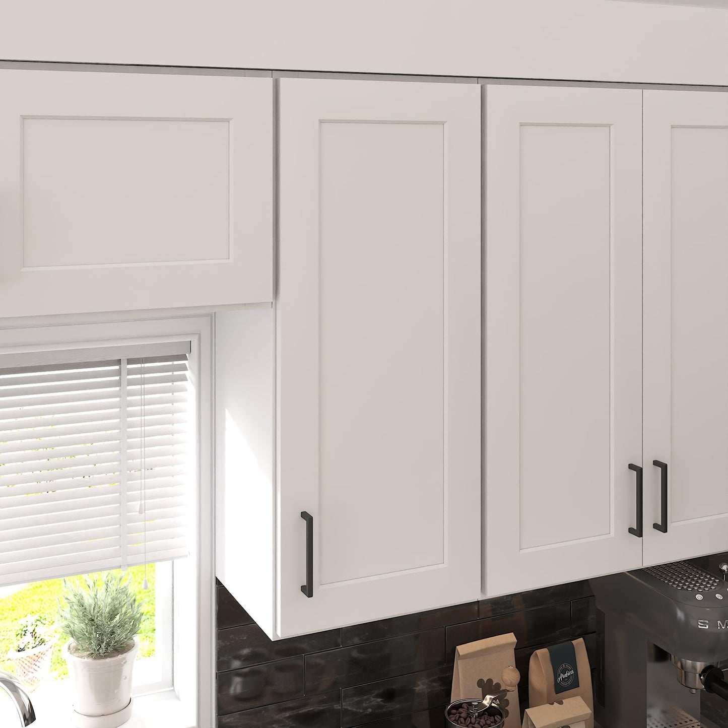 Furinno Shaker Wall Kitchen Cabinet 1-Door-2 Shelves, Ready to Assemble, 12 D x 15 W x 36 H, White