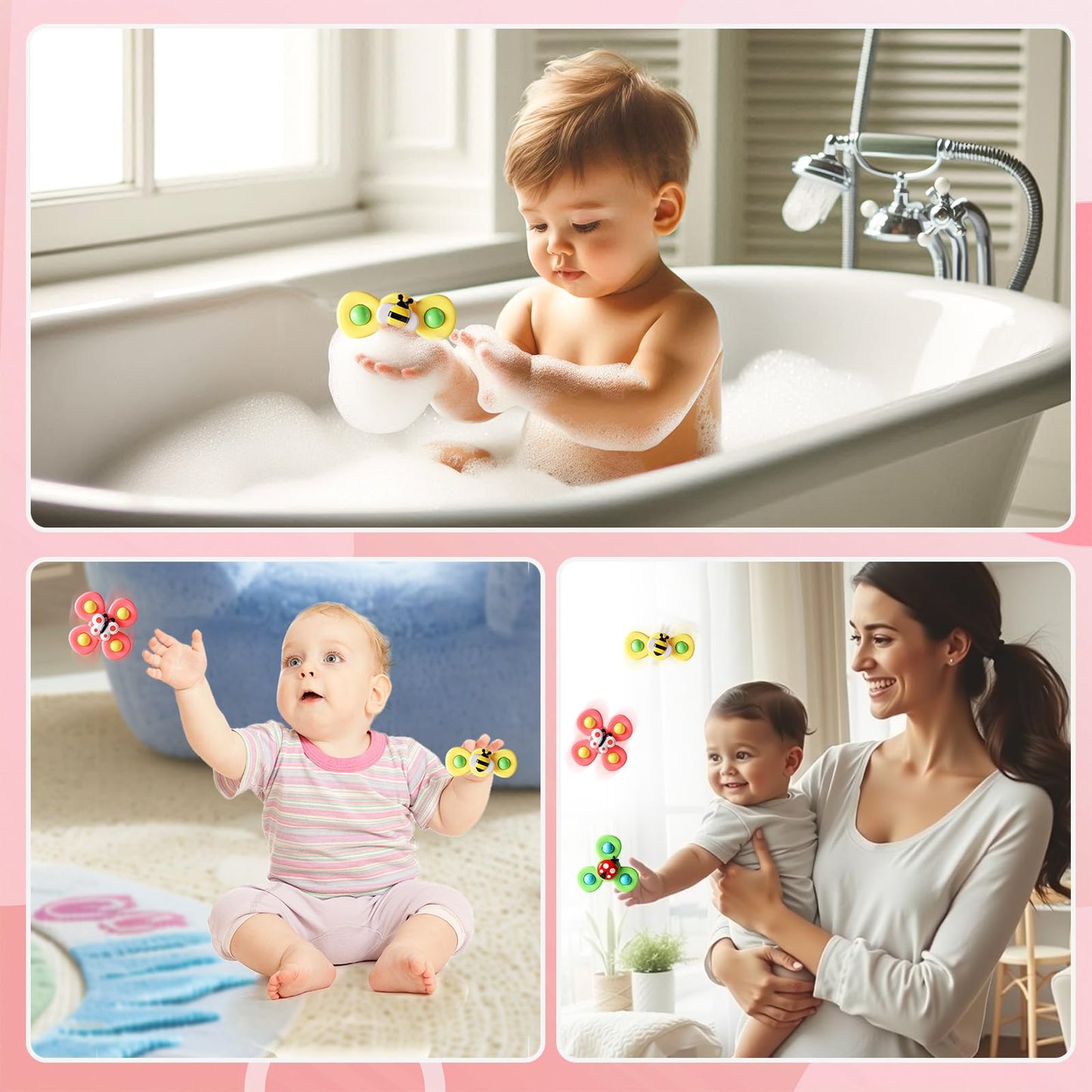 Baby Gym Play Mat, Piano Kick and Play Lights and Music Tummy Time Toys Infant Musical Activity Gym Mat for Visual, Hearing, Sensory, Gift Suitable for Newborns Aged 0 to 3 6 9 12 Months (Pink)