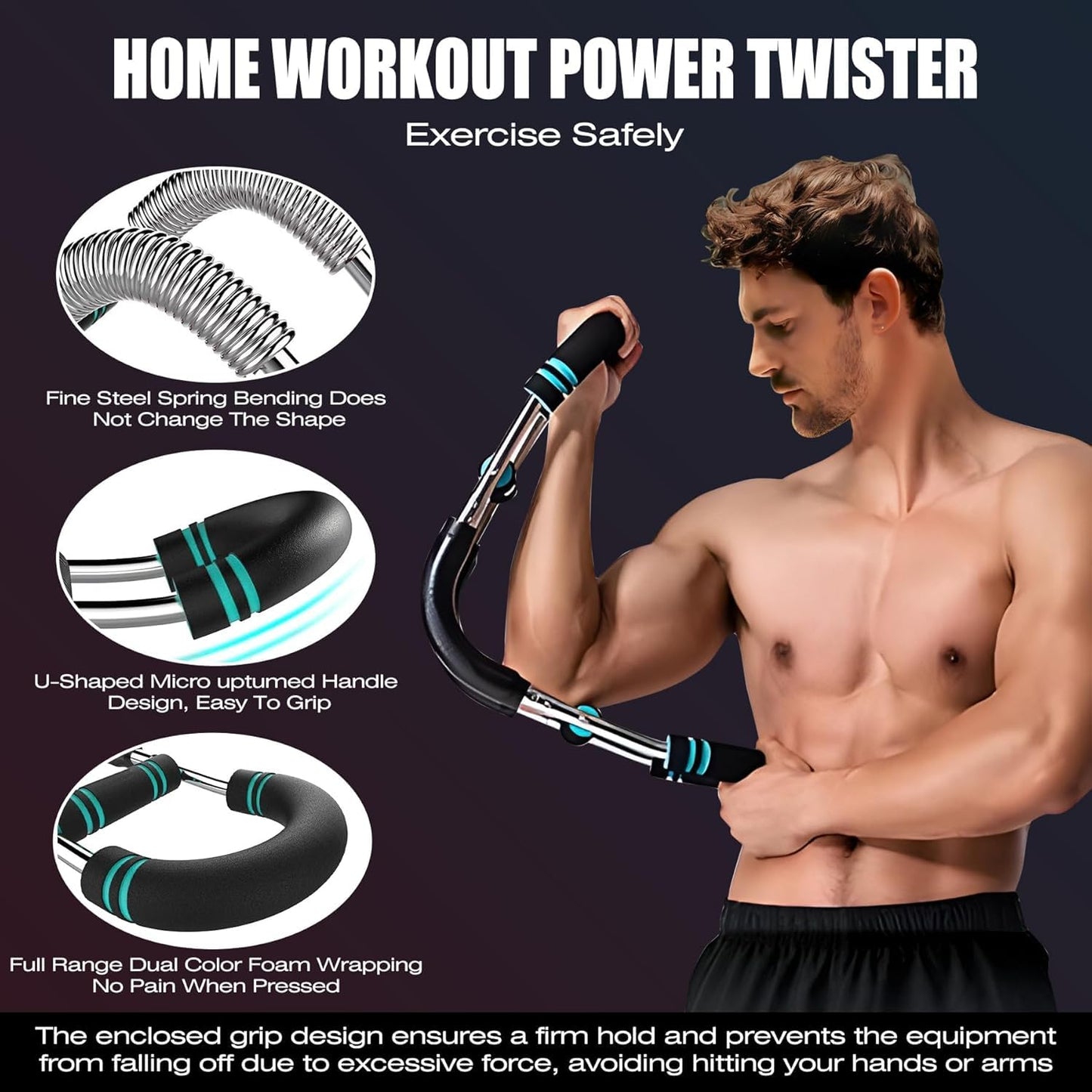 Aomoyun Arm Trainer,Adjustable Chest Expander,Chest Workout Equipment,Arm Exerciser,Portable Home Gym Equipment Upper Body Strength Training Machine for Men & Women. (70-110lbs)