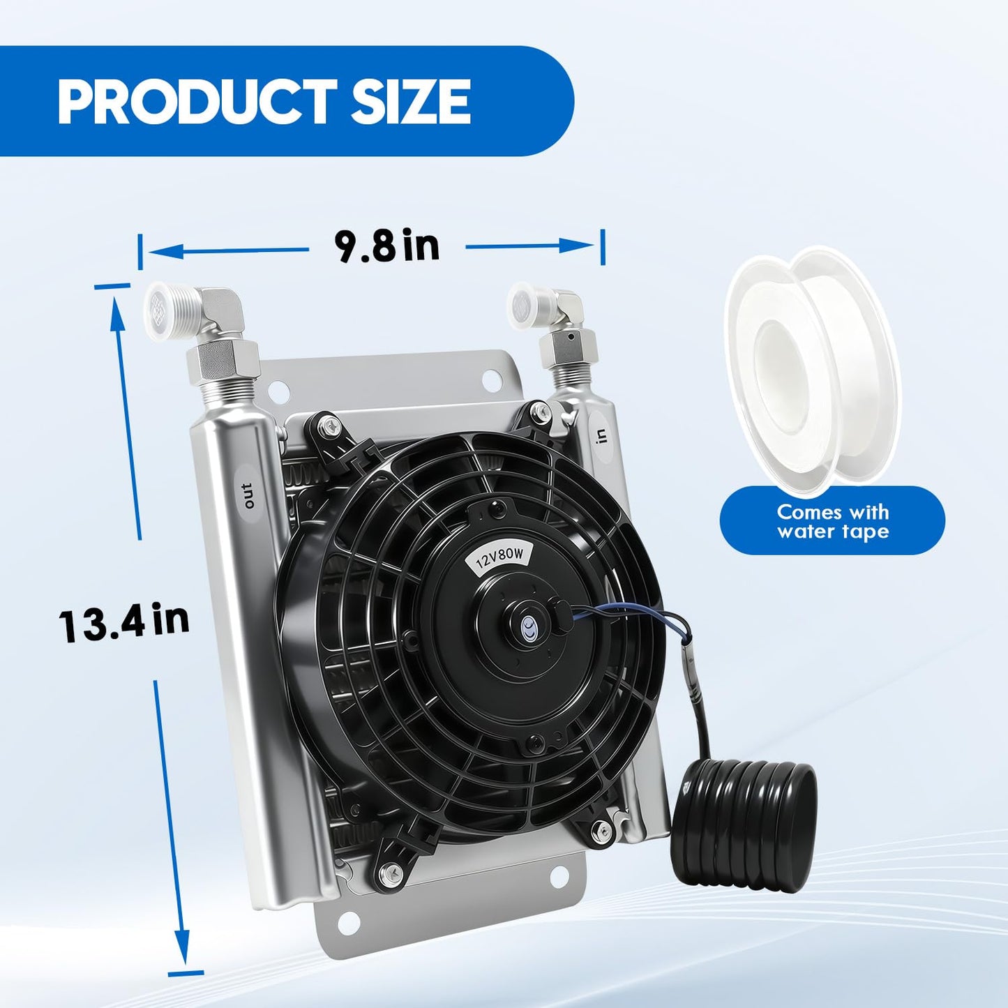 Radiator Plus Hydraulic Fan is Suitable for Mini Excavators Ranging from 1 to 1.8 tons, Hydraulic Air Cooling Radiator with Compatible with AGT-H12 and AGT-QH12