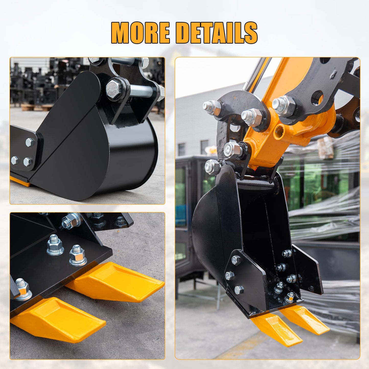 MMS 7.87in/200mm Mini Excavator Attachment, Narrow Backhoe Bucket, Manganese Steel Trench Digger Bucket with Metal Teeth, Suitable for 0.8-1.8 Tons Mini Excavators Digging Soil, Landscaping Work