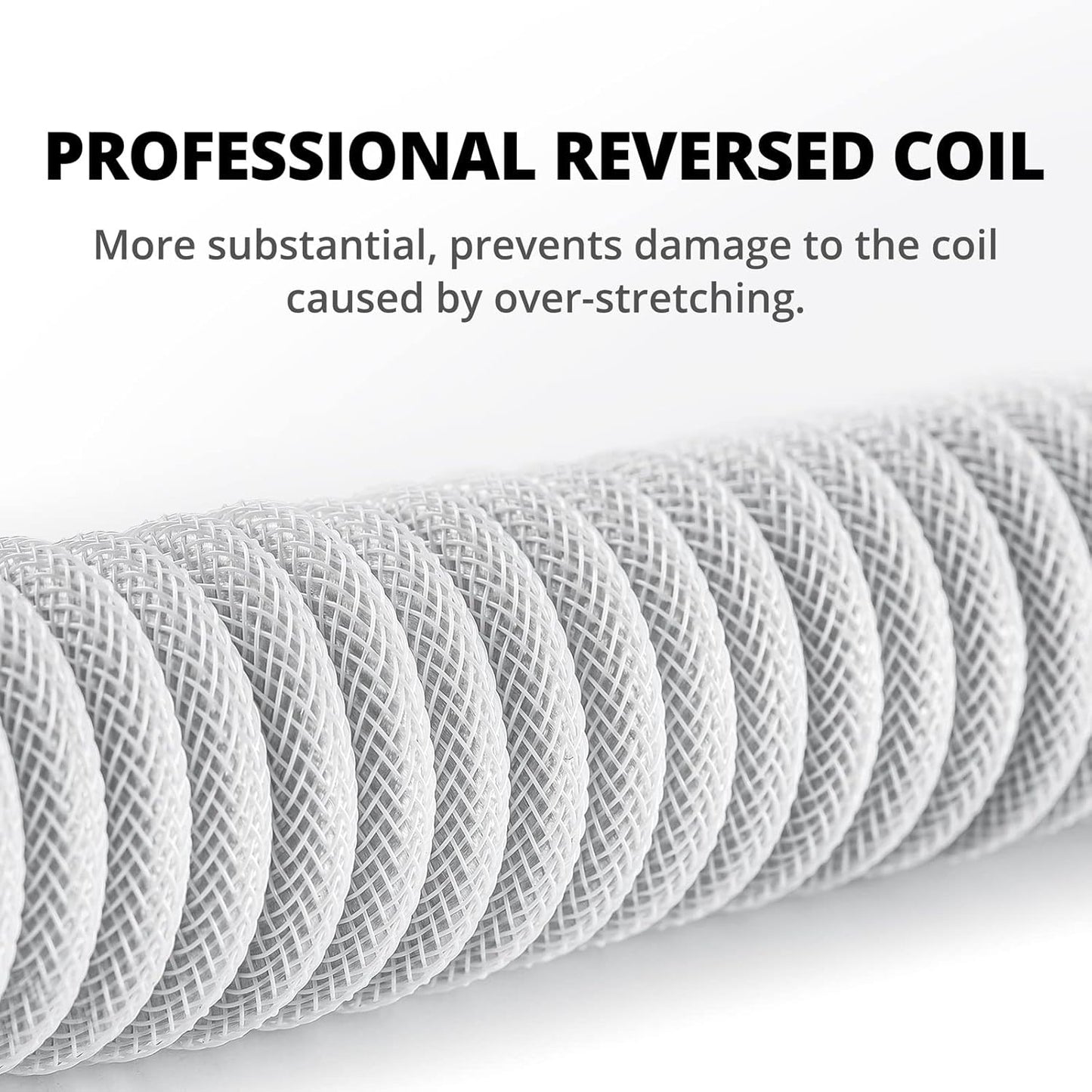 1.5M GUNMJO Pro Custom Coiled USB C Cable for Gaming Keyboard, Double-Sleeved Mechanical Keyboard Cable with Detachable