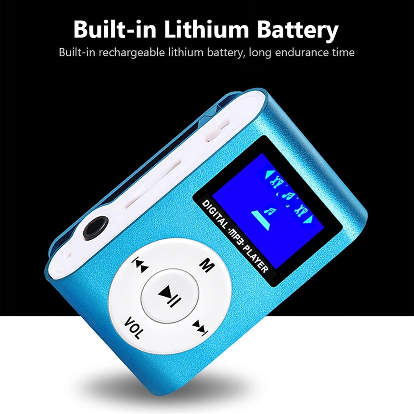 Diyeeni MP3 MiniMP3 32GB Mini Player, Portable Music Player with Clip, LCD Screen, Digital Music Media Player BackClip