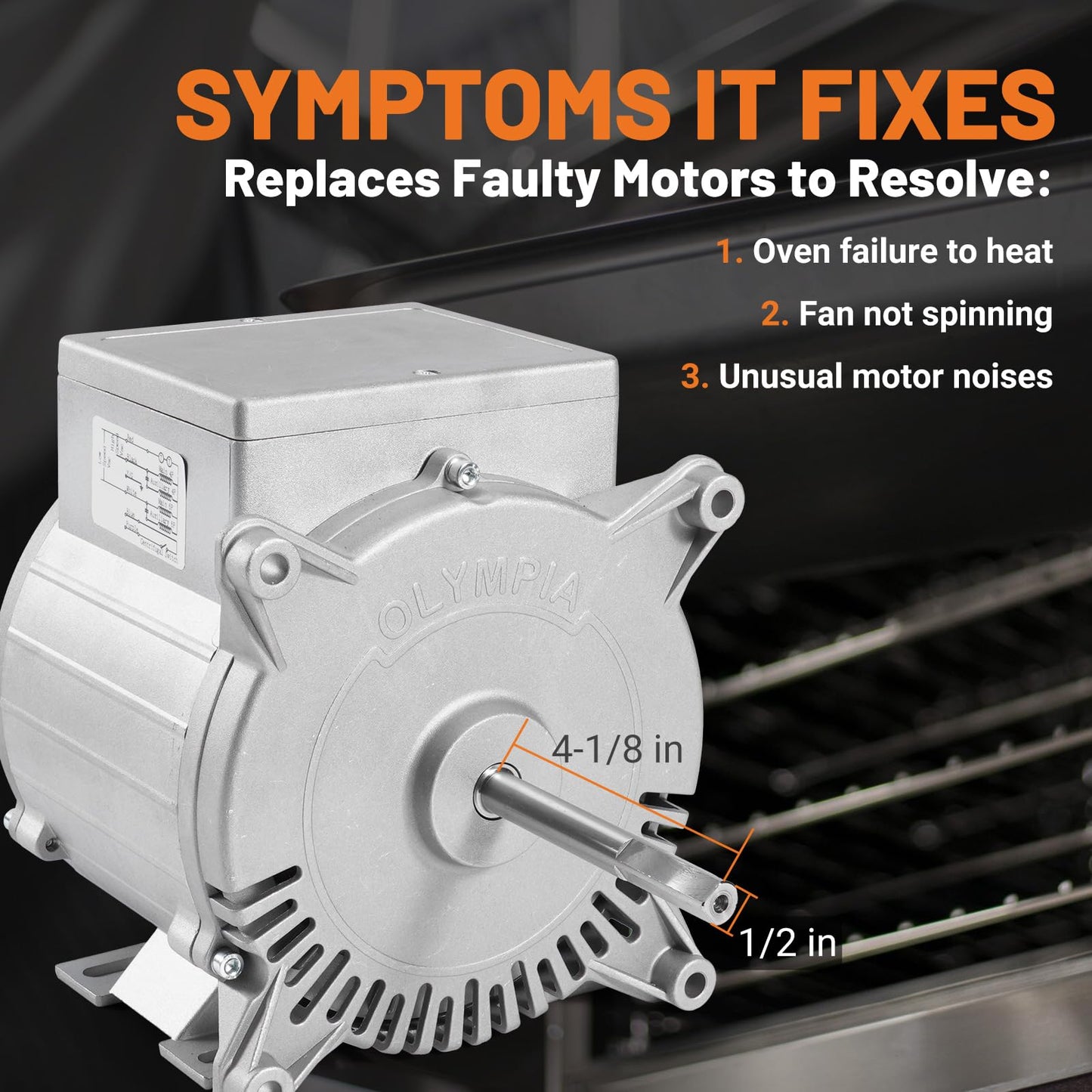 Dilomber 1/2 HP Convection Oven Motor Replacement for Southbend 1194780 Power Convection Ovens in Restaurants Bakeries and Other Commercial Kitchens, 115V Blower Motor