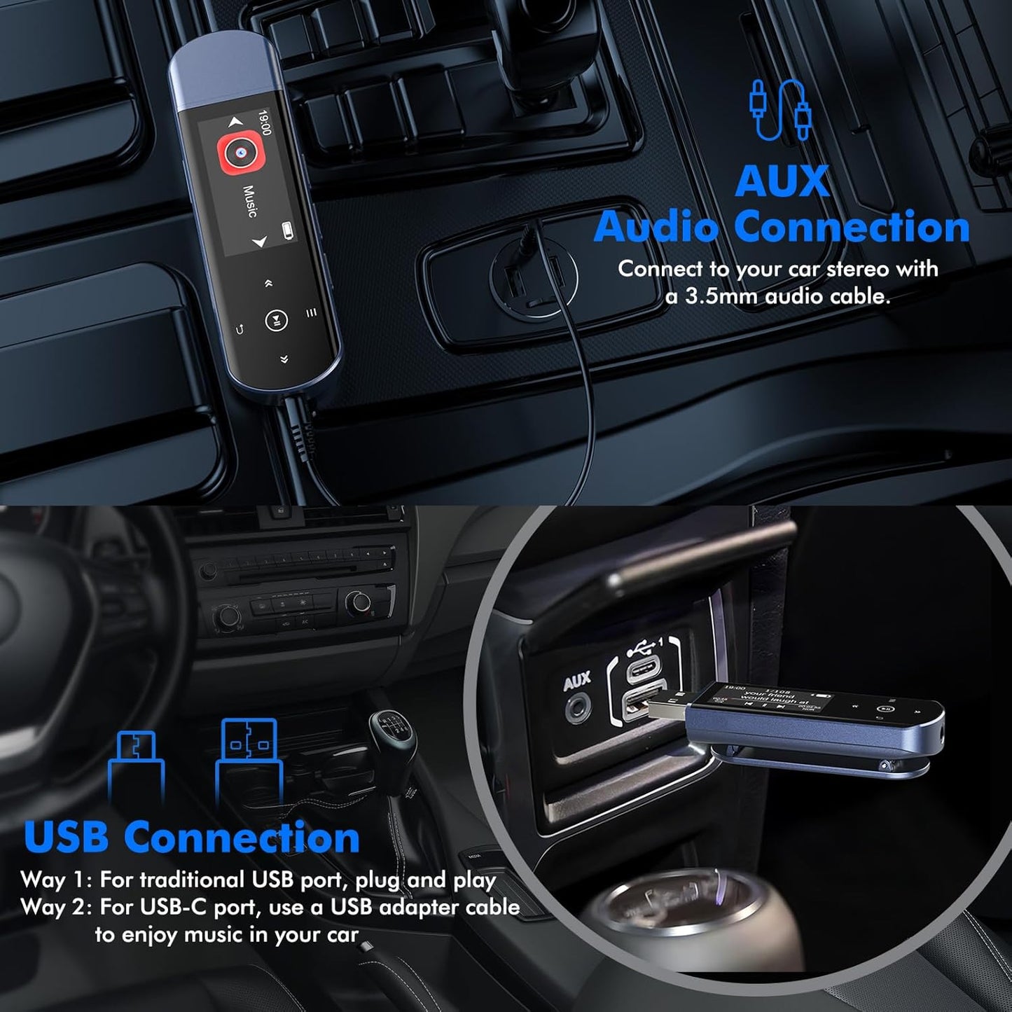 RUIZU 64GB MP3 5.3, MP3 USB Player with Bluetooth Clip Jam Portable Music Player for Sports Running, USB Player Stick