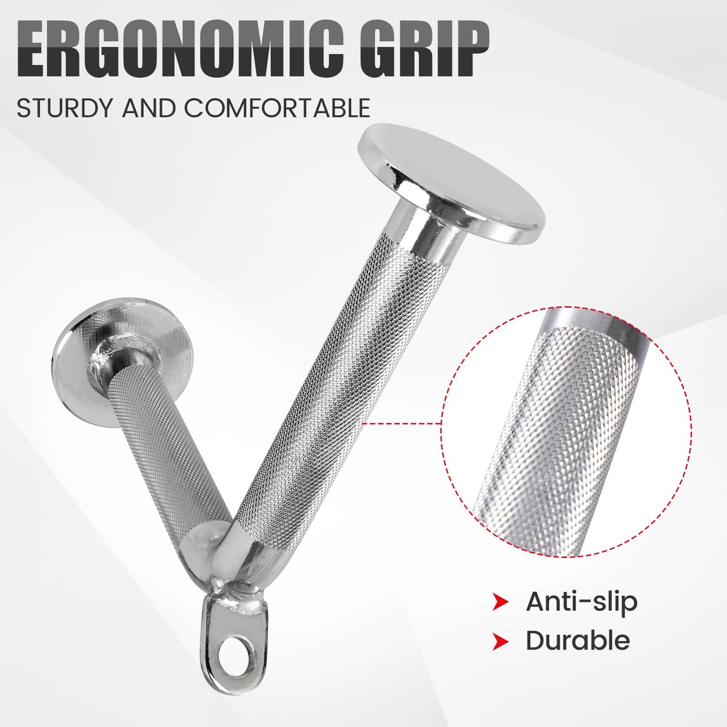 E.T.ENERGIC V-Shaped Bar, V Bar LAT Pull Down Straight Rotating Bar Cable Machine Attachment for Weight Workout Tricep Pull Down Attachment for Home Gym