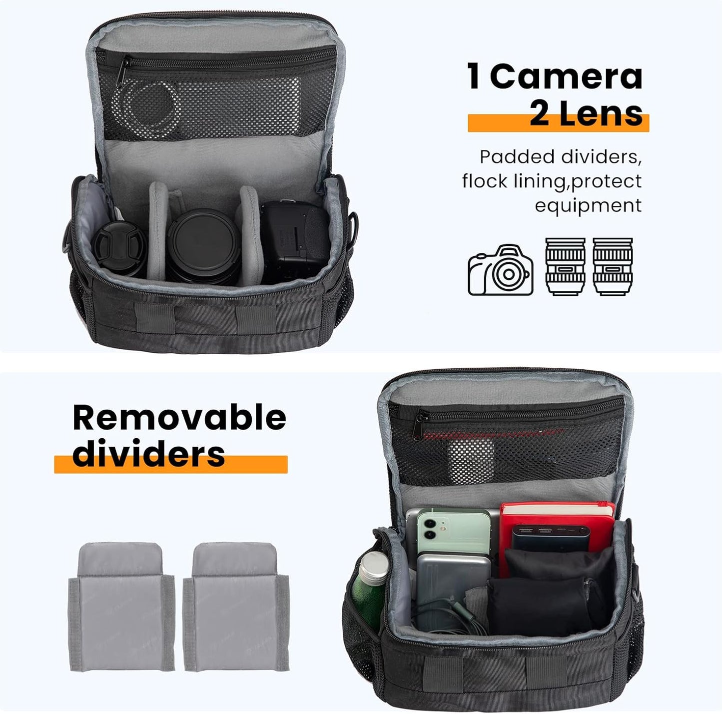 4L TARION Compact Camera Messenger Bag - Small DSLR Crossbody Sling Case with Tripod Straps Waterproof Raincover