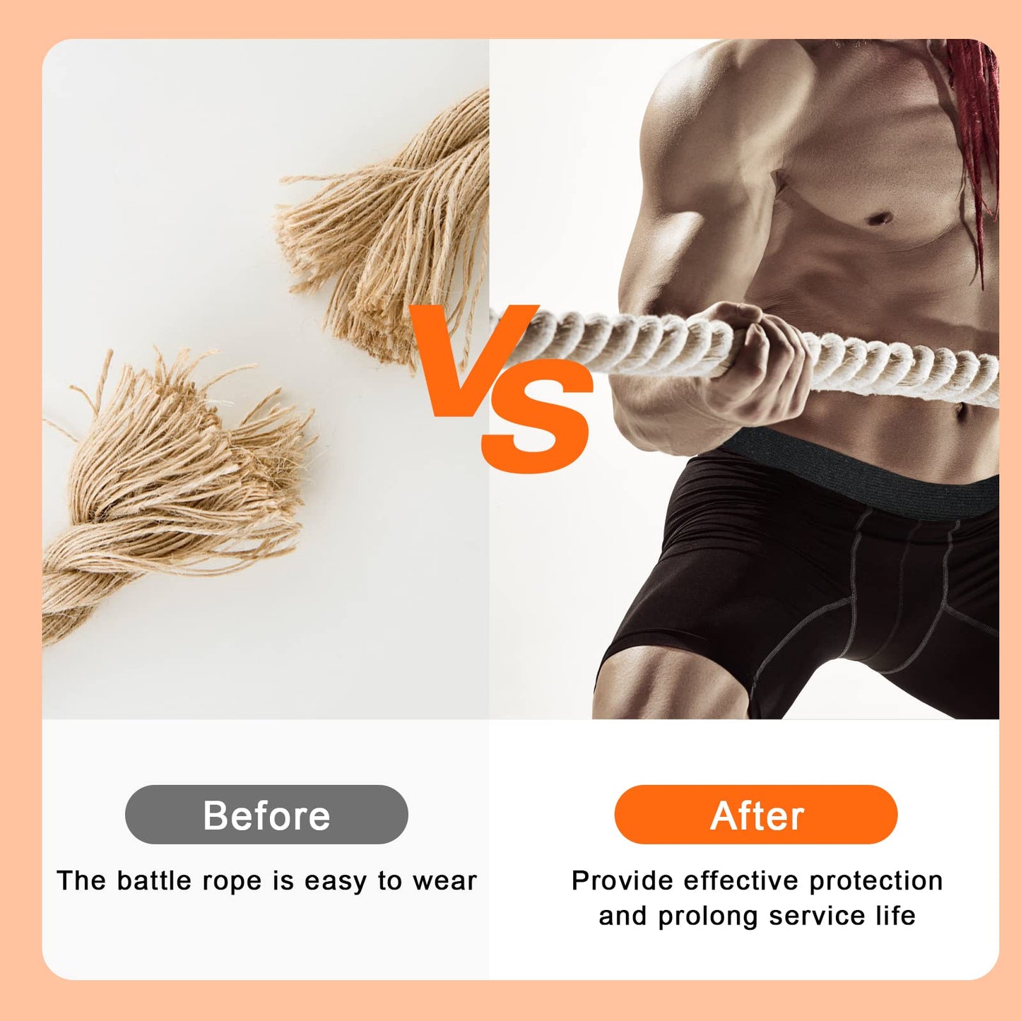 Battle Rope Anchor Strap Kit Accessories for Home Gym Outdoor Muscle Workout Equipment,Carabiners with 2 Durable Straps and 1 Heavy Duty Carabiner, Home Gym Equipment for Men Women