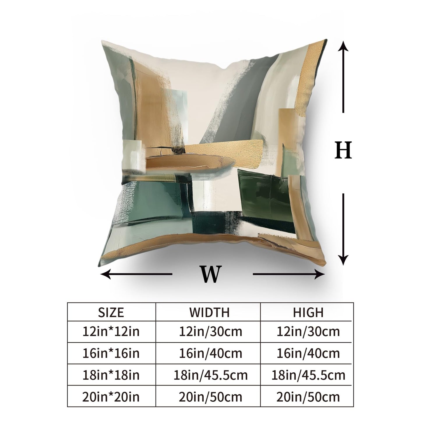 Giwawa Sage Green Gold Pillow Covers Abstract Green and Gold Throw Pillow Covers Set of 2 Modern Minimalist Square Pillow Case for Sofa Bed Living Room Home Decor 18 x 18 Inches
