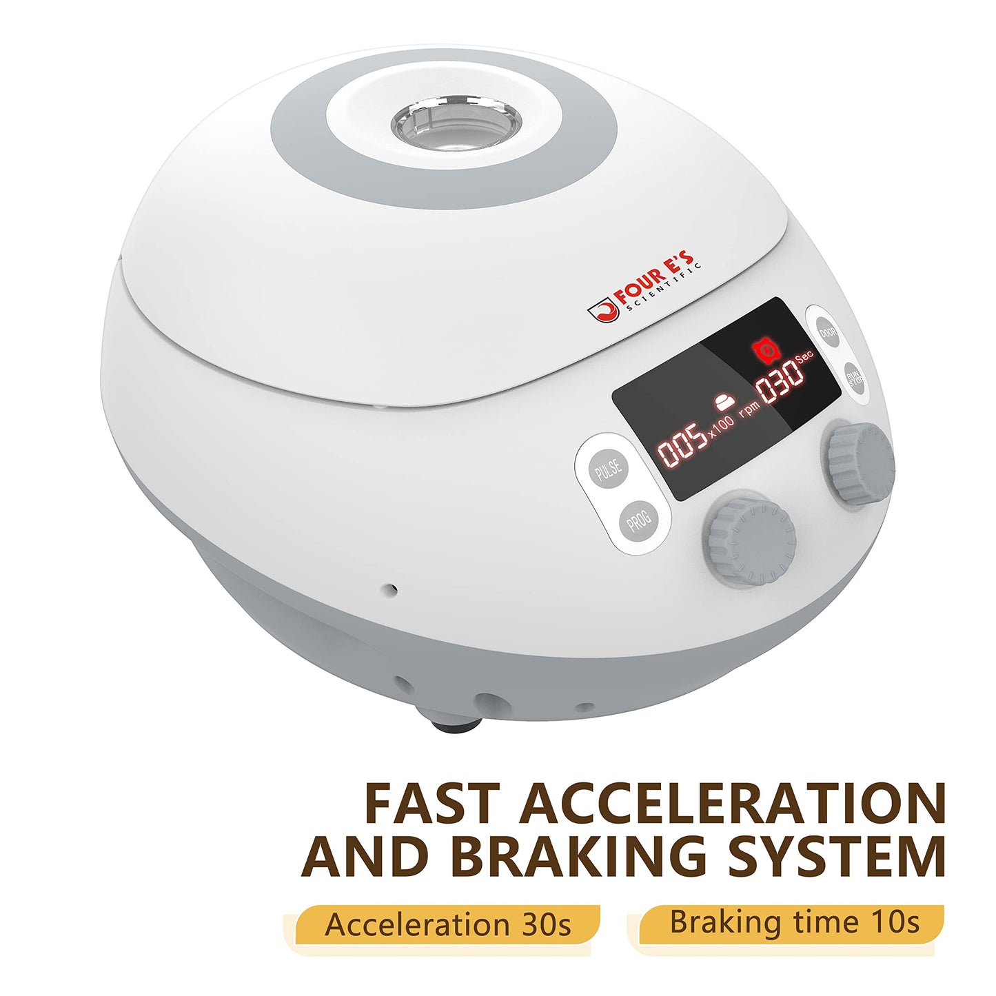 4E's USA High Speed Micro Centrifuge - Benchtop Centrifuge 500 to 15000 RPM Speed with 15100xg RCF, Lab Benchtop Centrifuge Machine with 12-Tube Rotor for 0.2ml/0.5ml/1.5ml/2ml