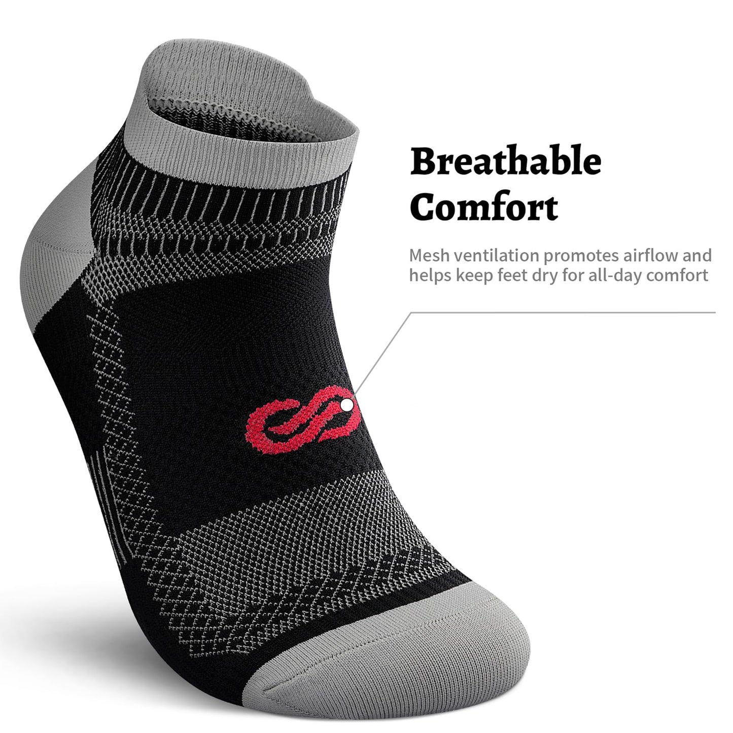 PAPLUS Compression Socks for Men & Women, Low Cut Ankle Running Socks with Arch Support, Plantar Fasciitis Relief for Walking, Cycling, Golf, Travel, Nurses