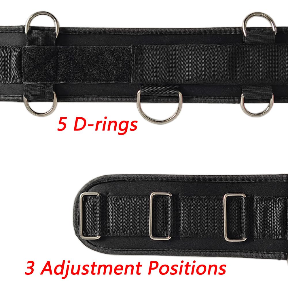 LOOEEL Fitness Resistance Belt Multi Functional Fitness Belt with 5 Rings for Weight Training and Resistance Training of Load Carrying Pull Up Belt Squat
