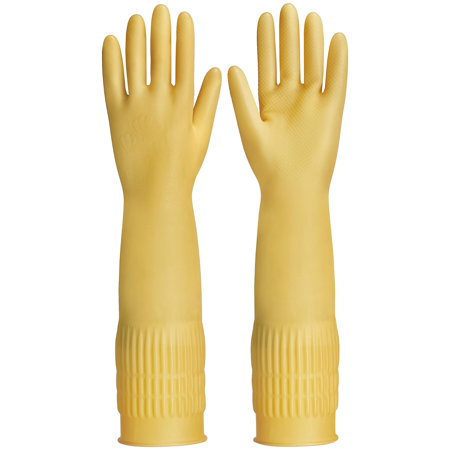 FCTTD Rubber gloves on dishwashing cleaning gloves 3-Pairs,Kitchen dish gloves,Reuseable.(3,Medium)